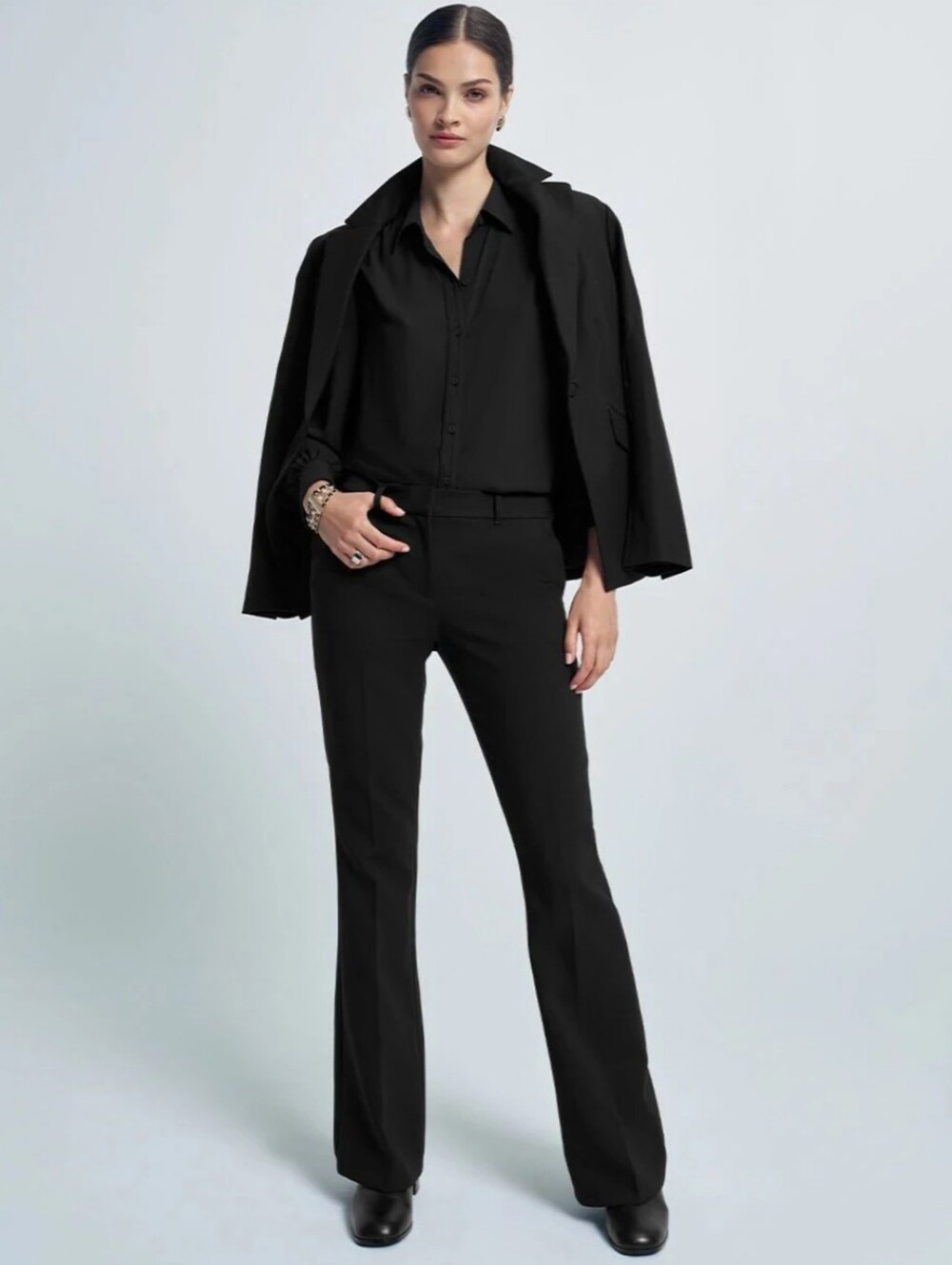 WHBM The Boot Black Bootcut Pants - Size 22 Wide NWT